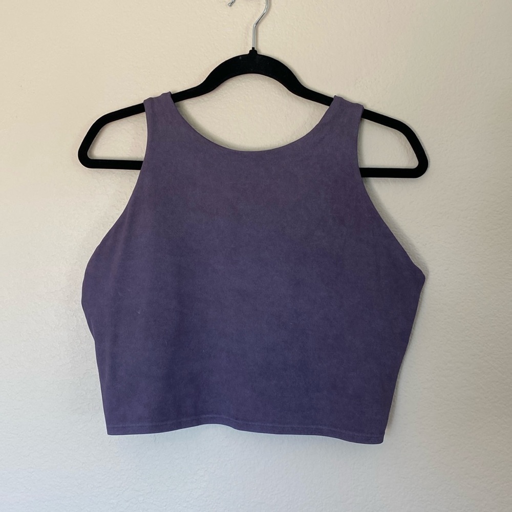 Athleta Conscious crop high neck tank women’s XL purple EUC